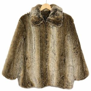Plush Vintage Dennis Basso Brown Faux Fur Coat